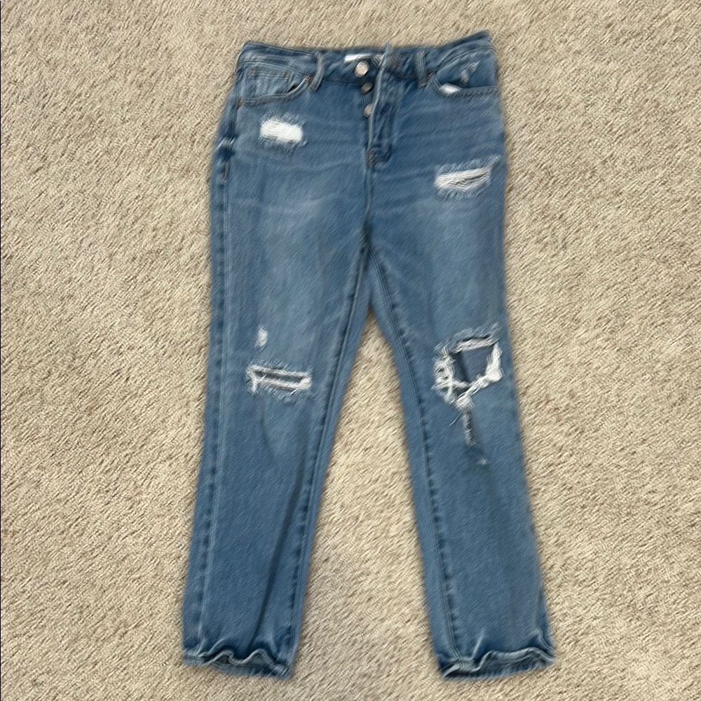 PacSun Blue Boyfriend Jeans Distressed Relaxed Fit